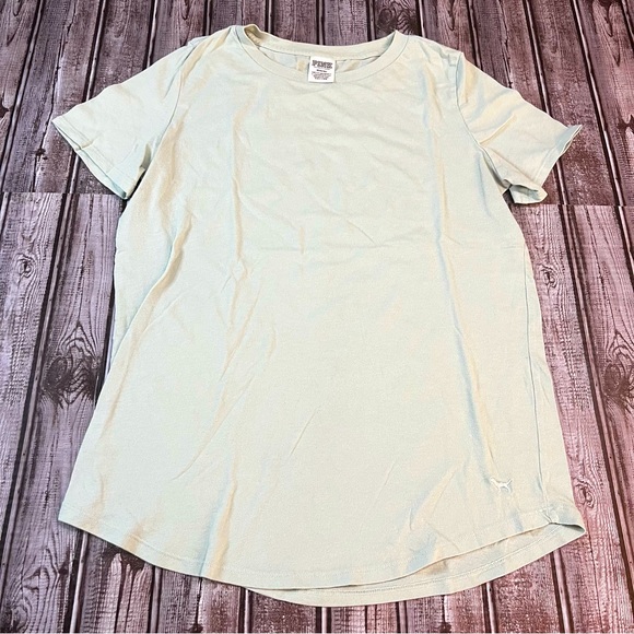 PINK Victoria's Secret Tops - PINK Victoria’s Secret Pastel Green Crewneck T-shirt size Medium